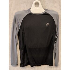 RBX Men's Compression Long Sleeve Shirt Large Black Gray Athletic Workout